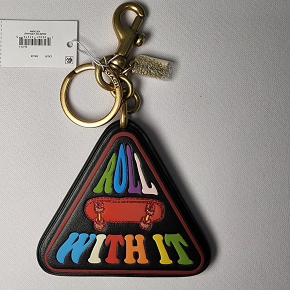 NEW Large Coach Signature Rainbow Roll With It Keyring Purse Fob Bag Cha⦠- Picture 7 of 7